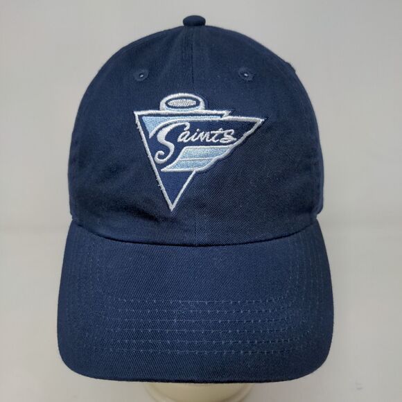 Newhattan Men's Slideback Hat Blue OSFA Embroidered Saints Logo 100% Cotton - Picture 2 of 7